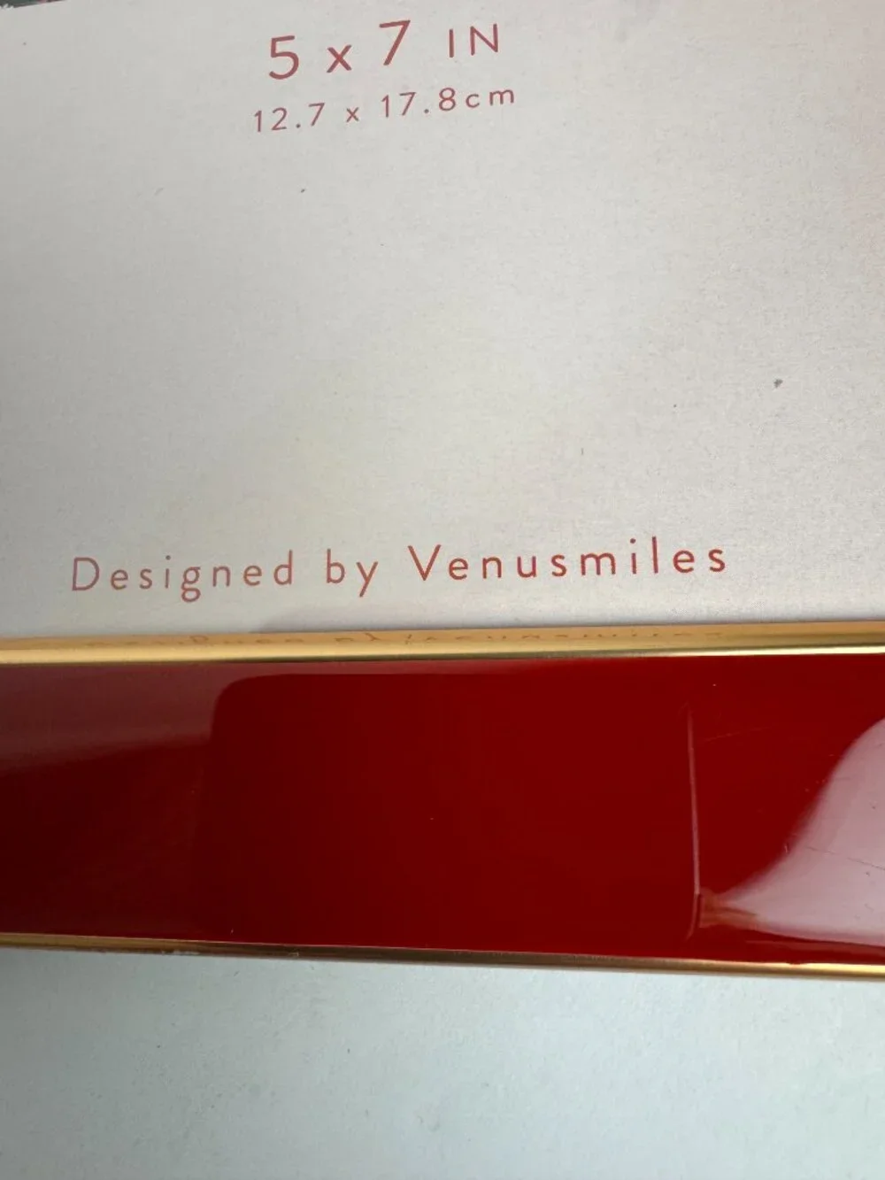 NWOT  Rare Frame RED & GOLD  Designed by Venusmiles  Style - Art Deco / Modern